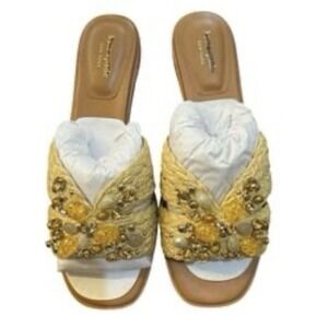 Kate Spade New York Dock crystal slide sandal with raffia upper Size 9 Beaded!